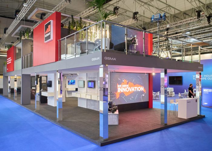 Diseño de stand GSMA en MWC 2022